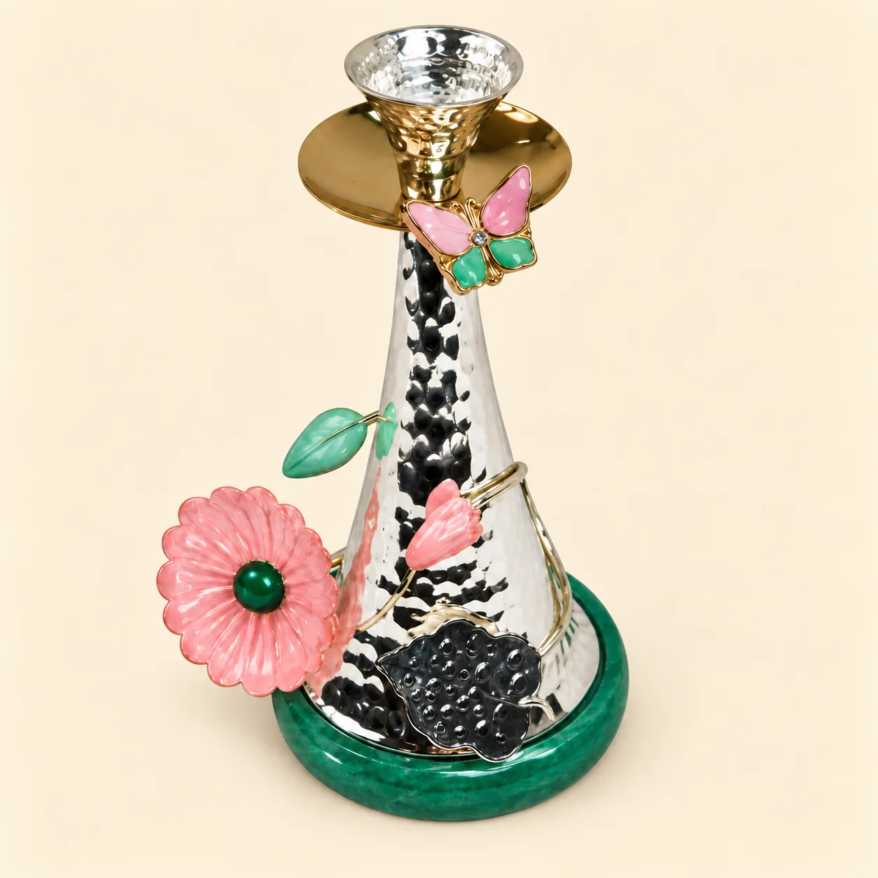 Silver Decorative Candle Stand image 2